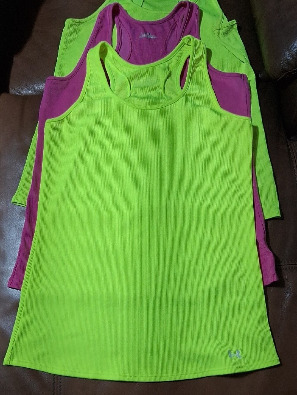 5 Under Armour Champion Neon Rib Tank Tops Pink Yellow XL XXL - Picture 6 of 12